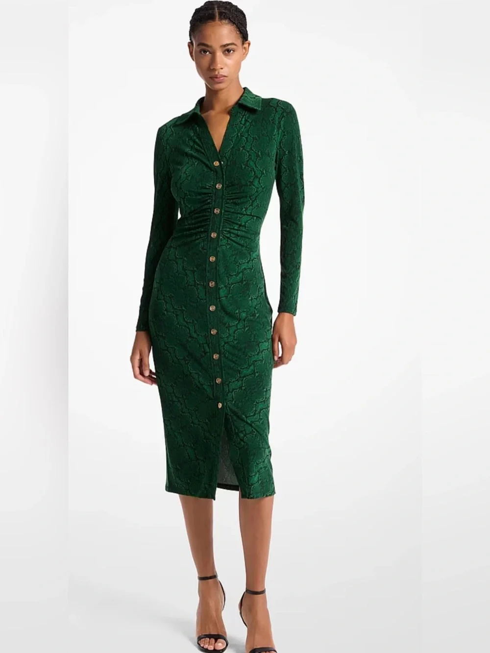 Michael Kors Stretch Matte Jersey Snake Print Dress